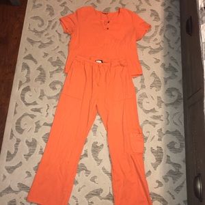 Vintage Coral T Shirt Cargo Pant Set Women’s Size Large